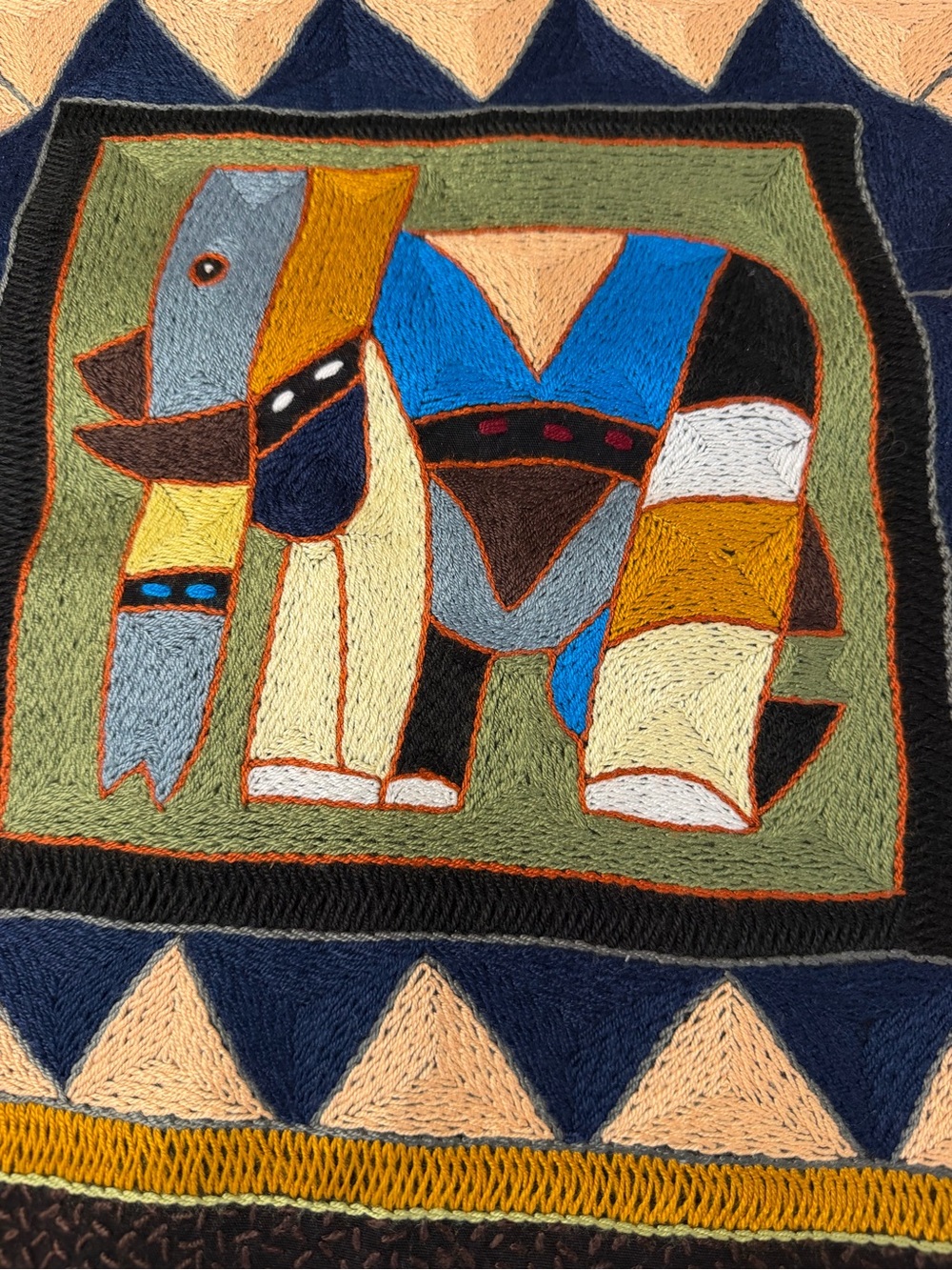 Hand Embroidered African Tribal Boho Accent Throw Pillow Covers 17” Set Of 2 - Picture 4 of 11